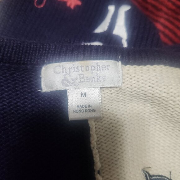 Christopher & Banks Cat Cardigan Multi Color Size Medium - Picture 8 of 8